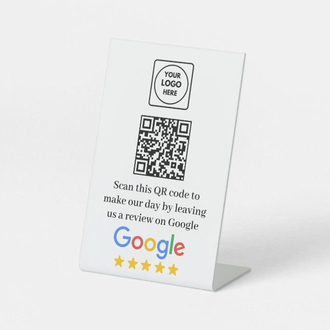 Google Review QR Link Moderne Anzeige Sockelschild (Vorderseite)