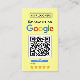 Google Review Request Card mit Logo und QR Code Visitenkarte