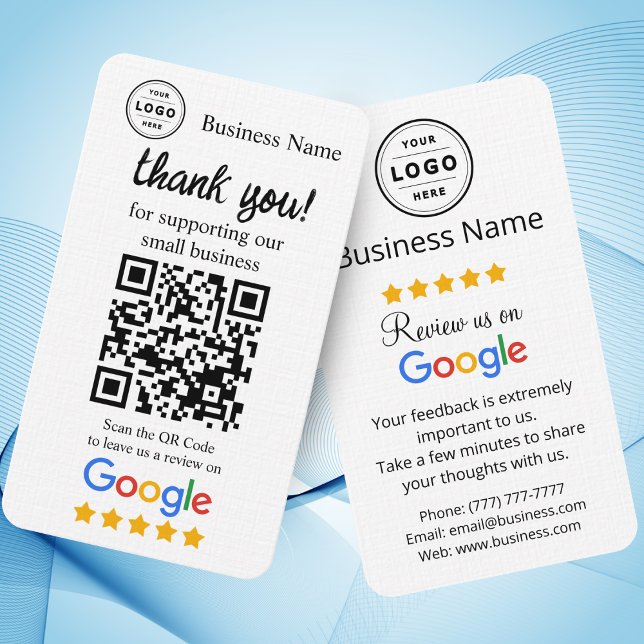 Google Review Request Card mit QR-Code Visitenkarte (Google Review Request Card, personalize it with your logo and QR Code, )