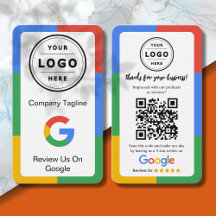 Google Review Request Card  with Logo and QR Code