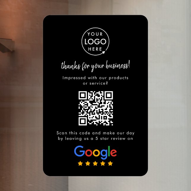 Google Reviews Business Review Link QR Code Black Fensteraufkleber (Von Creator hochgeladen)