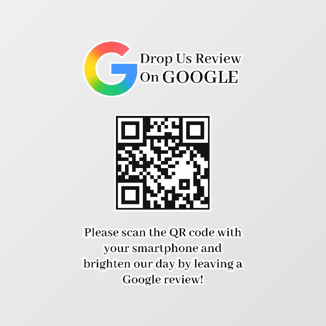 Google Reviews QR-Code-Fensteraufkleber Fensteraufkleber (Blatt)