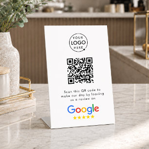 Google Reviews-Tischschild QR-Code-Podest Sockelschild
