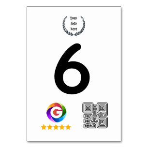 Google Reviews Tischschild QR-Code-Podest Tischnummer