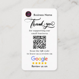 Google Reviews With Thank You And QR Code Business Visitenkarte
