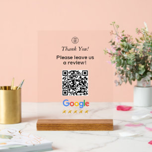 Google Scan um eine Bewertung QR Code zu hinterlas Acrylschild