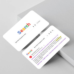 Google-Suche, Suchergebnisse, Von Google inspirier Visitenkarte