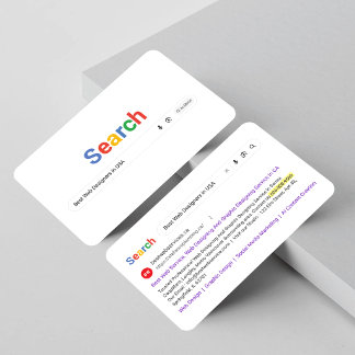 Google-Suche, Suchergebnisse, Von Google inspirier Visitenkarte