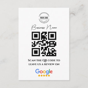 Google überprüft Business Rating Link QR Code Blac Begleitkarte