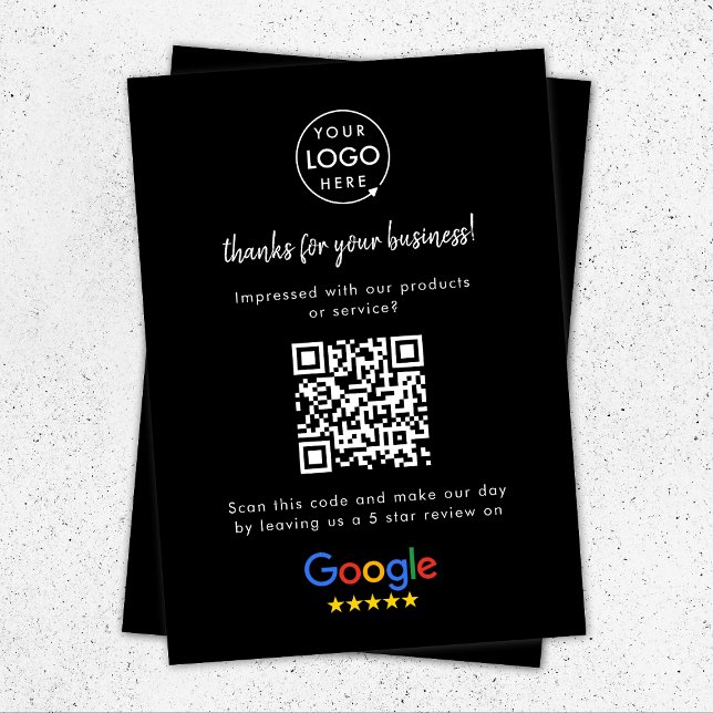 Google überprüft Business Rating Link QR Code Blac Begleitkarte (Von Creator hochgeladen)