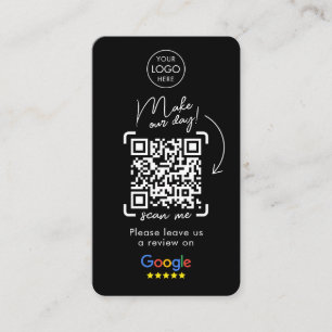 Google überprüft QR Code Black Business Review Us Visitenkarte