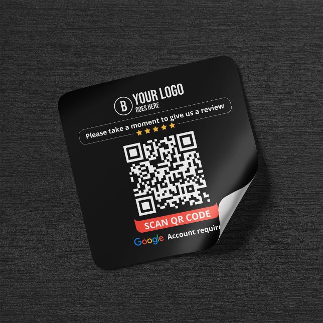 Google überprüft QR-Code Rate Mein Business 5 Star Quadratischer Aufkleber (Von Creator hochgeladen)