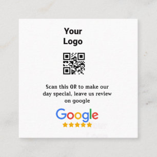 Google-Überprüfungs-Scan-QR-Logo des Unternehmens Quadratische Visitenkarte