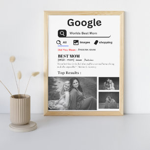 Google Weltbeste Mama Retro Personalisiertes Foto Poster
