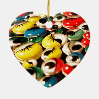 Googly Augendoppeltes versah Weihnachtsverzierung Keramik Ornament