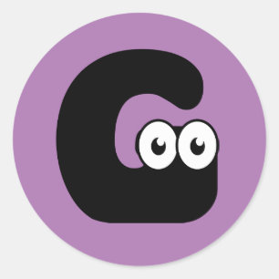 Googly Letter G Classic Round Sticker