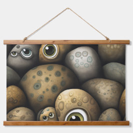 Googly Mit Augen Garden Botanical Wandteppich Mit Holzrahmen