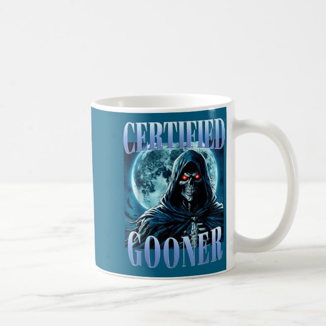 Goon Funny Gooning Meme Skeleton Certified Gooner  Kaffeetasse (Rechts)