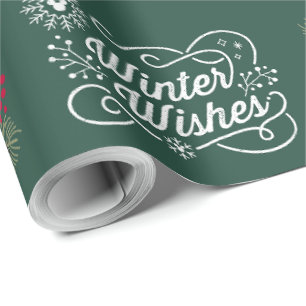 Gooney-Inspirierte Dunkelgrüne-Rot-Weiße-Feiertags Geschenkpapier