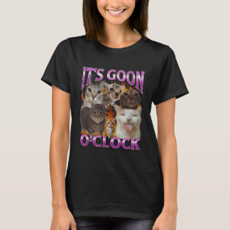 Gooning O'clock Lustige Katze Meme Bootleg Grafik T-Shirt