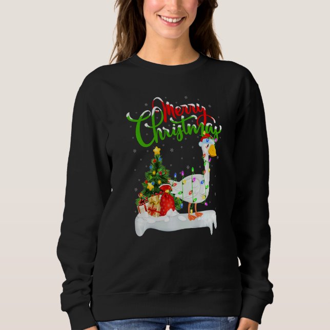 Goose Bird  Xmas Decorations Santa Goose Christmas Sweatshirt (Vorderseite)