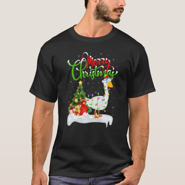 Goose Bird  Xmas Decorations Santa Goose Christmas T-Shirt (Vorderseite)