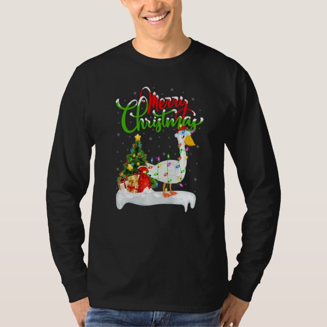 Goose Bird  Xmas Decorations Santa Goose Christmas T-Shirt (Vorderseite)