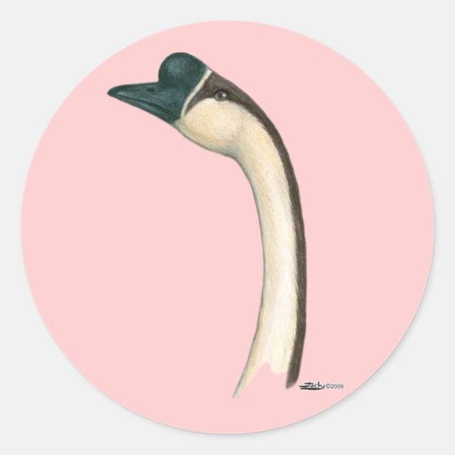 Goose: Brown Chinese Head Runder Aufkleber (Vorderseite)