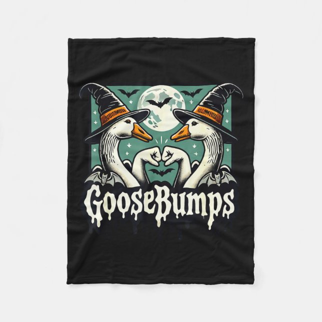 Goose Bumps Goosebumps Funny Geese Fist Bump Hallo Fleecedecke (Vorderseite)