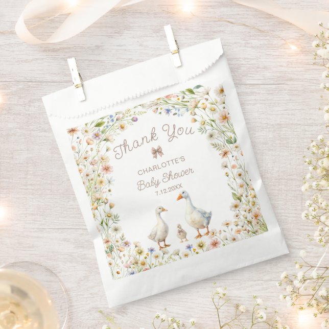 Goose Floral Baby Dusche Vielen Dank Geschenktütchen (Ausgeschnitten)