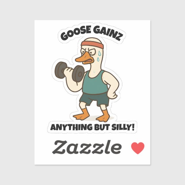 Goose Gainz – Funny Goose Gym Workout Design Aufkleber (Blatt)