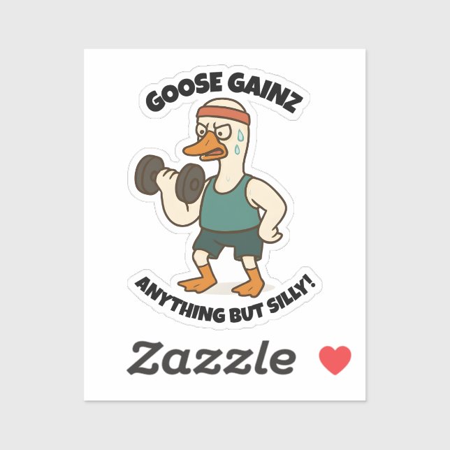 Goose Gainz – Funny Goose Gym Workout Design Aufkleber (Blatt)
