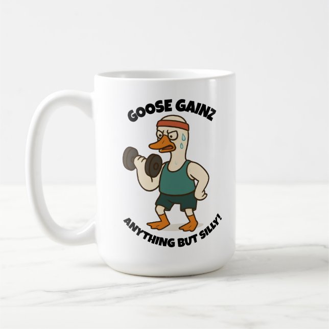 Goose Gainz – Funny Goose Gym Workout Design Kaffeetasse (Links)
