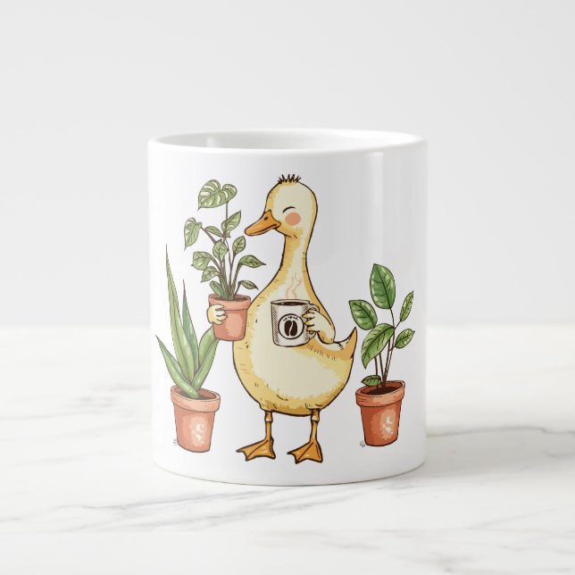 Goose Gardening Mug - Powered by Plants & Coffee  Jumbo-Tasse (Vorderseite)