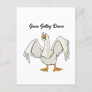 Goose Get Down Dancing Funny Kids Cartoon Postkarte