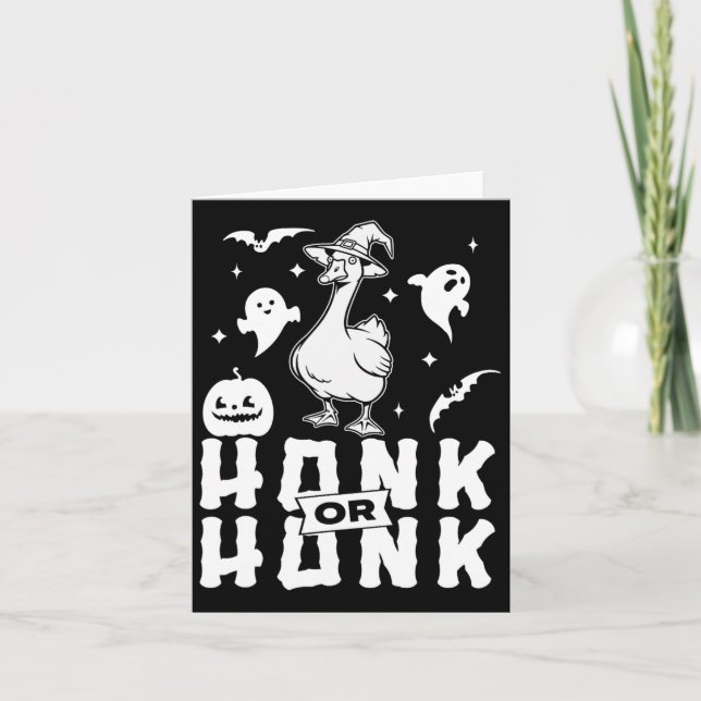 Goose Halloween Spooky Honk oder Honk Witz Design Karte (Vorderseite)