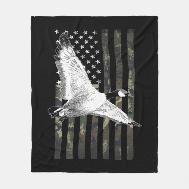 Goose Hunting Camo Flag Fleecedecke (Vorderseite)