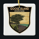 Goose Island Staat Park Texas Vintag Keramikornament<br><div class="desc">Goose Island Staat Park Illustration. Es ist ein Staat Park im US-Staat von Texas,  nördlich der Stadt Rockport an der Küste des Golfs von Mexiko.</div>
