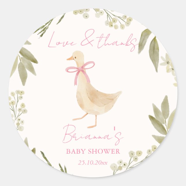 Goose nursery rhymes baby shower favor runder aufkleber (Vorderseite)