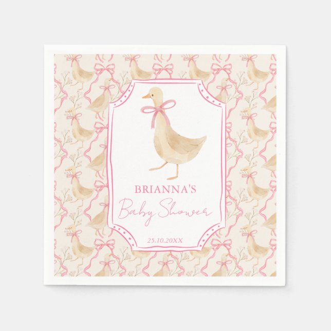 Goose nursery rhymes baby shower monogrammed serviette (Vorderseite)