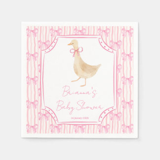 Goose nursery rhymes baby shower pink personalized serviette