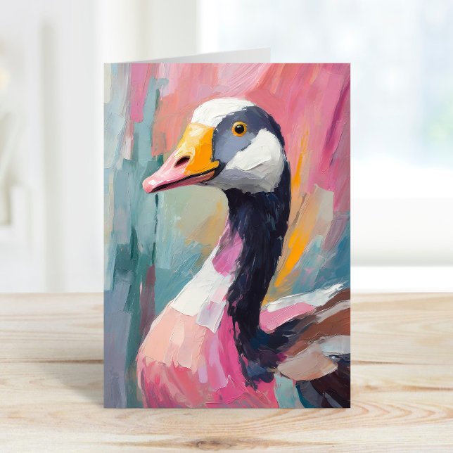 Goose Portrait Moderne Impressionistische Kunst Karte (Von Creator hochgeladen)