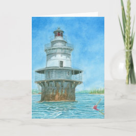 Goose Rocks Lighthosususue Wassercolor Dankeskarte
