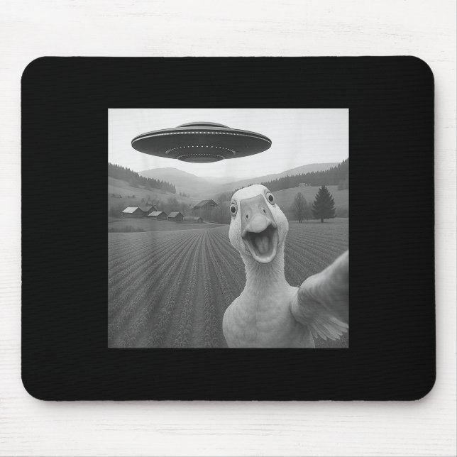 Goose Selfie mit Alien Ufo Funny für Männer Frauen Mousepad (Vorne)