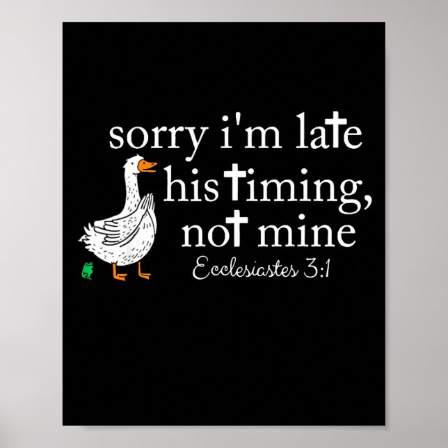 Goose Sorry I'm Late His Timing Not Mine  Poster (Vorne)