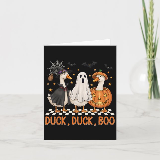 Goose Spooky Season Halloween Duck Duck Boo Men Wo Karte (Vorderseite)