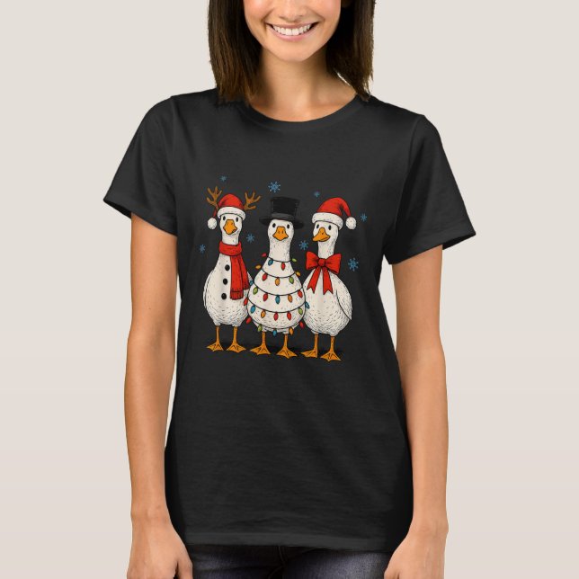 Goose Squad Christmas Light Rentier Crew Xmas Mat T-Shirt (Vorderseite)