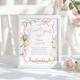 Goose Time Kapsel 1. Geburtstag rosa Bug Poster