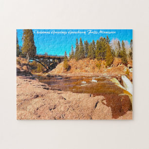 Gooseberry Falls Minnesota Weihnachtsgrüße Puzzle