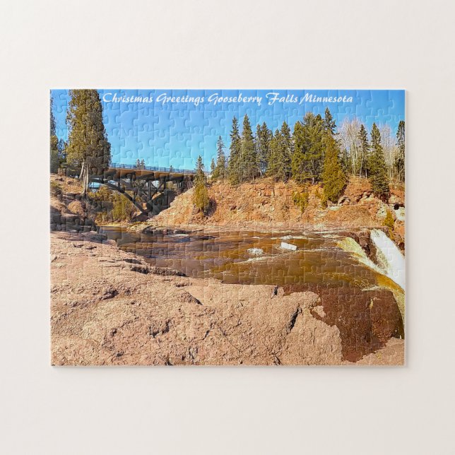Gooseberry Falls Minnesota Weihnachtsgrüße Puzzle (Horizontal)
